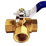 YUE QIN Kugelhahn Dreiwege-Rückschlagventil Innengewinde Absperrventil für Wasser Öl Luft Gas Kraftstoffleitung Absperrung