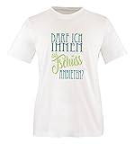 Comedy Shirts - Darf ich Ihnen das Tschüss anbieten? - Herren T-Shirt - Weiss/Türkis-Hellgrün Gr. S