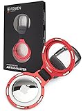 FOSIEN® airtags schlüsselanhänger mit bombenfestem Halt airtag anhänger mit Karabiner - diskretes Aluminium Design (Red)