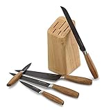 ECHTWERK Küchenmesser Set aus hochwertigem Stahl, 6-teiliger Messerblock aus Pakkaholz, Black-Edition, 10,5 x 12,7 x 22,7
