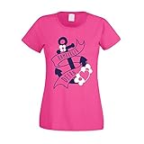 Damen T-Shirt - Hamburger Deern - von Shirt Department, Fuchsia-dunkelblau, M