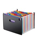 24 Fächer Erweitern des Dateiordners A4 Organizer Portable Rainbow Organ Business-Datei Dokumentenhalter Aufbewahrungstasche Bü