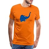 Spreadshirt Die Sendung Mit Der Maus Kleiner Elefant Spielt Männer Premium T-Shirt, XL, Orang