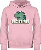 Scrabble Mädchen - Smile - 116 (5/6 Jahre) - Hellrosa - Spruch - JH001K JH001J Just Hoods Kids Hoodie - Hoodie Kinder Pullover für Mädchen und Jung