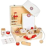 small foot 11695 Arztkoffer Naturholz, Arzt-Spielset, mit vielen Zubehörteilen, Rollenspiel ab 3 Jahren Toys, B