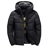 LZJDS Winter Warme Jacke Leichte Outdoor-Jacke Verdicken Baumwollmantel Mit Kapuze Puffermantel,Schwarz,3XL