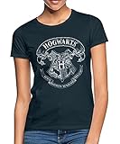 Spreadshirt Harry Potter Hogwarts Wappen Zeichnung Frauen T-Shirt, XXL, Navy