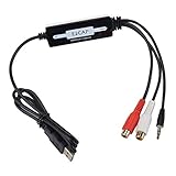 IPOTCH USB Audio Recorder Plattenspieler Kassetten auf MP3 Adapter 3,5 Mm R/L