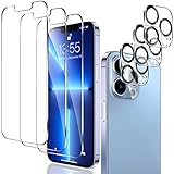 LK【3+3 Stücke Schutzfolie Kompatibel mit iPhone 13 Pro Panzerglas (6.1), 3 Schutzfolie und 3 Kamera Panzerglas, 9H Härte Panzerglasfolie, HD Klar Displayschutz, Kratzen,mit Rahmen-I