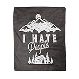 KENDIA Flanell Decke Decke Ich Hasse Menschen Berg Camping Geschenk Lustiges T-Shirt Perfekt für jeden Abenteurer Fernweh Home Dekorative Warme Gemütliche Weiche Decke (80 * 60 Zoll)