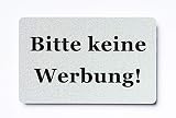 2x Bitte keine Werbung magnetisch und selbstklebend Aufkleber Tür Schild Türschild Briefkasten Briefkastenschild Haus Praxis Büro Geschäft silber (4)