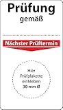 Grundplakette Prüfung gemäß, 100 Stück, 70 x 40 mm, Vinylfolie, selbstklebend, Grundetikett für Prüfplak