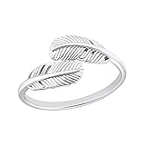 s.Oliver Ring 925 Sterling Silber Damen Ringe, Silber, Feder, Kommt in Schmuck Geschenk Box, 2032582