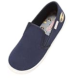 Zapato Kinder Sneaker Slipper Freizeitschuhe Unisex Mädchen Jungen Navy blau mit Emoji® Smiley gelb Gr. 30 – 34 (30)