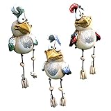 hgerGWW Zaunhocker Figuren, Hühner Deko Garten, Hühner Deko Garten, Gartenfiguren & Gartenstatuen für Heimdekoration, Außendekoration, Zaundekoration, Hof, Rasen, Terrasse Ornament (A-C 3pc)