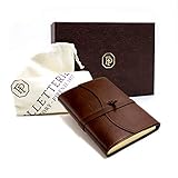 Leder Notizbuch Handgefertigt (12x17 cm) - Made In Italy | FP Pelletterie - Leonardo (Braun)