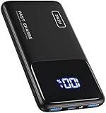 INIU Powerbank, 22,5W PD 3.0 QC4.0 Schnellladegerät LED Display 10500mAh Externer Akku, USB C Power Bank mit Handyhalterung & Taschenlampe für iPhone 13 Samsung S21 Xiaomi iPad usw【2022 Fassung】