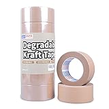 ADHES Kraftpapier Verpackungsband Paketklebeband Papier Kraft Packband,Biobasiertes Material,Eco Umweltfreundlich,Recycelbar,Braun,50mm x 50m ，6R