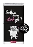 STEINBECK Schokolade Freundschaft Mops Vollmilch 100g Tafel Schön, dass es Dich gibt Geschenk Mitgebsel Geburtstag Freundin Frau Hundeliebhaber M