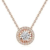 XJWWW-URG Sterling Silber Kristall Anhänger Halskette, Halskette for Frauen-Mädchen, Geschenk-Paket URG (Color : Gold)