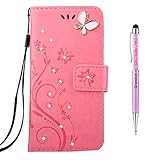 Grandoin Galaxy Note 8 Hülle, Glitter Handyhülle im Brieftasche-Stil für Samsung Galaxy Note 8 Handytasche PU Leder Ledercase Flip Tasche Wallet Tasche Handytasche Cover (Rosa)