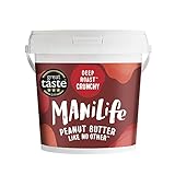 ManiLife Erdnussbutter 4kg - Peanut Butter - Alles Natürlich, ein Anbaugebiet, ohne Zuckerzusatz, ohne Palmöl – Deep Roast Crunchy (1 x 1kg)