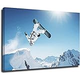 Kunstdruck auf Leinwand, Motiv Extreme Snowboarden Natur, 20 x 30