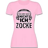 Nerd Geschenke - Ich hör Dich Nicht ich zocke Headset Glitch schwarz - XL - Rosa - Zocken - L191 - Tailliertes Tshirt für Damen und Frauen T-S