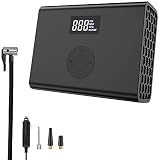 Didad Tragbarer Luft Kompressor für Auto Reifen, 12V 100W Reifen FüLler mit LED Taschenlampe,Luft Pumpe mit HD LCD Bildschirm für F