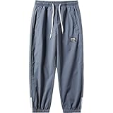 Herren Freizeithosen Frühling und Herbst Retro Mode Kordelzug Elastische Taille Seitlich gestreifter Druck Lässige 7-Punkt-Hose M