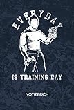 Everyday Is Training Day: Hobbysportler Notizbuch A5 Kariert - Kraftsportler Heft - Fitness Notizheft 120 Seiten KARO - Motivation Spruch Notizblock ... Training Day Motiv - Fitnesstrainer Geschenk