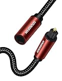 Optisches Verlängerungskabel, Toslink-Stecker auf Buchse, 1 m, Soundfam, geflochtenes Baumwollfaserkabel, kompatibel mit Heimkino, Soundbar, PS4, Xbox, DVD-Play