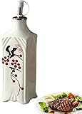 DDSGG Öl- und Essigflasche Öl-Essig-Flaschen-Dispenser-Keramik Olivenöl-Flasche-Flasche ausgelichtig Ölflasche, Würzen mit Küche, Lagerflasche Lecythus (Color : White 300ml)