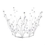 schöne Elegante Krone Krone Tiara mit Strass Künstliche Kristall Runde Hochzeit Braut Königin Kronen Kopf Band Haar-Assienen Braut Tiara Pageant Prom Hochzeit Haarschmuck, Größe: 12 9,5 cm, Farbe: S