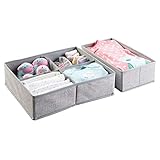 mDesign 2er-Set Stoffbox für Schrank oder Schublade – die ideale Aufbewahrungsbox Stoff für Babykleidung, Wäsche, Accessoires etc. – flexibel verwendbare Stoffkiste – g