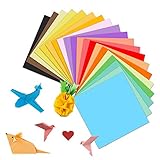 Hanyousheng Origami Papier,Farben Quadratisches Faltpapier 100 Stück 20 Farben 15 x 15 cm Farbiges Bastelpapier für Weihnachten Origami DIY Kunst und Bastelprojekte Farbigem Orig