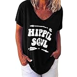 Frauen Street Printed Pullover T Shirt Mode Lässig V Ausschnitt Lose Kurzarm T Shirt Top B