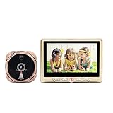 ZZKDBS 4,3 'LCD Guckloch Kamera Viewer Tür Auge Türklingel 120 Grad Bewegungserkennung Türklingeln Video Guckloch mit Nachtsicht (Color : Yellow)