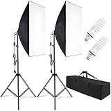 ESDDIPhoto Beleuchtungs Set 2X 50x 70 cm Studioleuchten Fotostudio-Leuchten Studio Licht Beleuchtung Fotografie mit 85W Fotolampe Stativ Tragetasche PS025