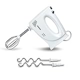 Siemens Handrührer MQ95020N, 5 Stufen, Turbotaste, besonders leise, 2 Knethaken, 2 Rührbesen, 300 W, weiß