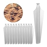 Relaxdays 12er Set Sandheringe, leichte Zeltheringe aus Aluminium, weiche & sandige Böden, breit, 32,5 cm lang, silb