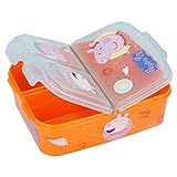 Peppa Wutz Brotdose mit 3 Fächern, Kids Lunchbox,Bento Brotbox für Kinder - ideal für Schule, Kindergarten oder F