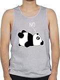 Shirtracer Sprüche Statement mit Spruch - Nö - Panda - weiß - XL - Grau meliert - Statement - BCTM072 - Tanktop Herren und Tank-Top M