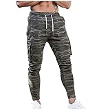 WXZZ Sweatpants Herren Chino Hose mit Kordelzug Tasche Jogginghose Sporthose Männer Freizeithose Cargohose Outdoorhose Laufhose Training