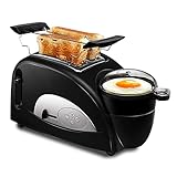 UOOD 2 Scheiben Langer Toaster mit extra breit for Brot, Bagels, Croissants und Brötchen, Erwärmen, 5 einstellbare Toasteinstellungen, Edelstahl Breiter B