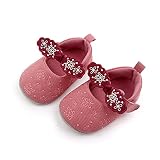 ZWMG Unisex Kleinkind Babymädchen Stickerei Blume Schuhe Baumwolle Neugeborene Weiche Sohle Krippe Schuhe Infant Erste Wanderer (Color : Red, Size : 13CM for 13-18Months)