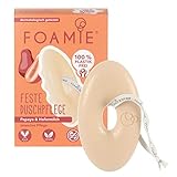 Foamie Festes Duschgel mit Papaya und Hafermilch, Massage-Effekt, 100% vegan, plastikfrei, silikonfrei, für eine intensive Pflege, 80g