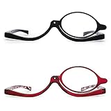 JM 2 Paar Makeup Lesebrille Vergrößern Flip nach unten Kosmetik Leser Für Damen +3.0