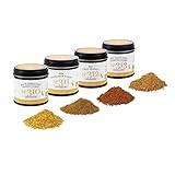 Rimoco Bio Curry Gewürz-set - N°310 Bio Karibisches Kokoscurry 60g | N°311 Bio Masaman Curry 60g | N°312 Bio Tikka Masala 65g | N°313 Bio Aloo Gobi Gemüsecurry 70g