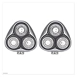 JUSTJING 1 stück / 2 Teile / 3 stücke Waschbare Ersatzmänner Elektrorasierer Kopf 3D Floating Blade Bart Trimmer Zubehör for KM-2801 RCS177 RC177 Fit for Kemei Rasur Haarentfernung (Color : 2PCS)